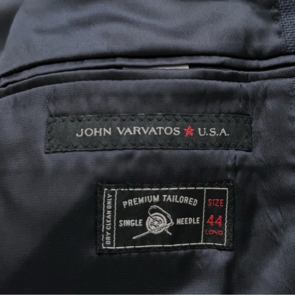 John Varvatos Star USA Blazer Jacket Mens Size 44L Sports Coat Wool Blue NEW - Picture 6 of 7